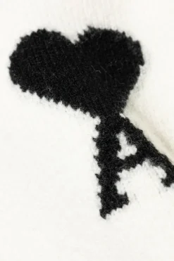 Ami Alexandre Mattiussi BIAŁY Wełniany sweter