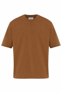 Ami Alexandre Mattiussi BRĄZOWY T-shirt z logo