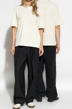 Ami Alexandre Mattiussi kremowy T-shirt z logo