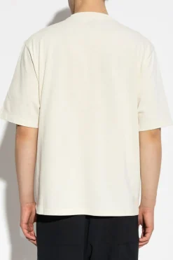 Ami Alexandre Mattiussi kremowy T-shirt z logo