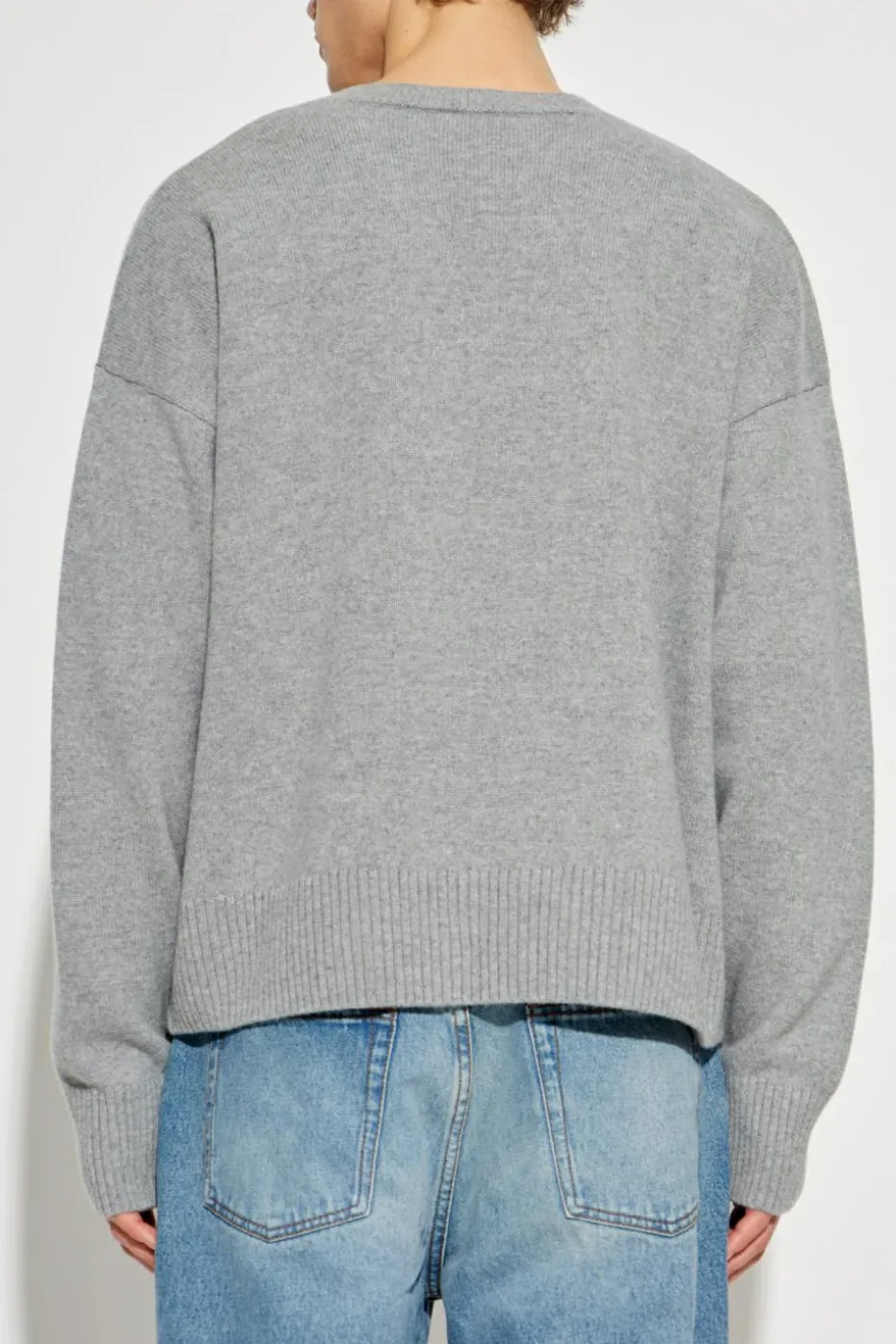 Ami Alexandre Mattiussi SZARY Sweter z logo