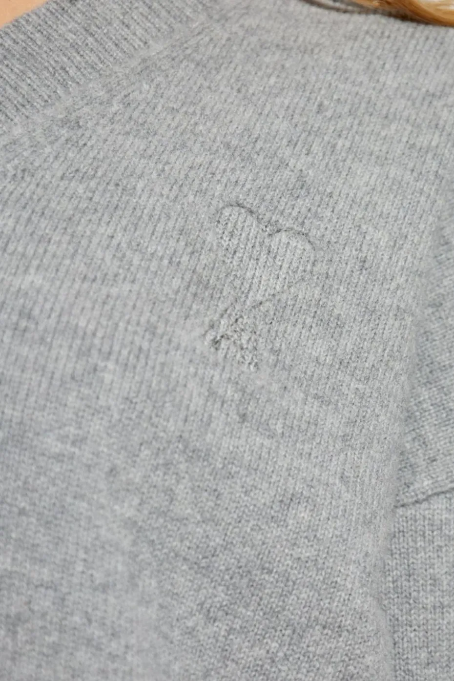 Ami Alexandre Mattiussi SZARY Sweter z logo