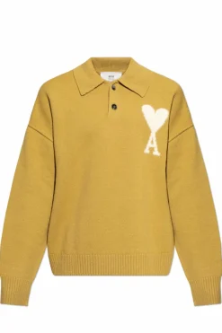 Ami Alexandre Mattiussi ZIELONY Sweter polo