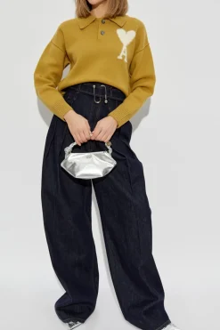 Ami Alexandre Mattiussi ZIELONY Sweter polo