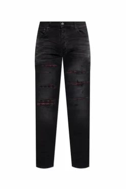 Amiri CZARNY Jeansy z efektem `vintage`
