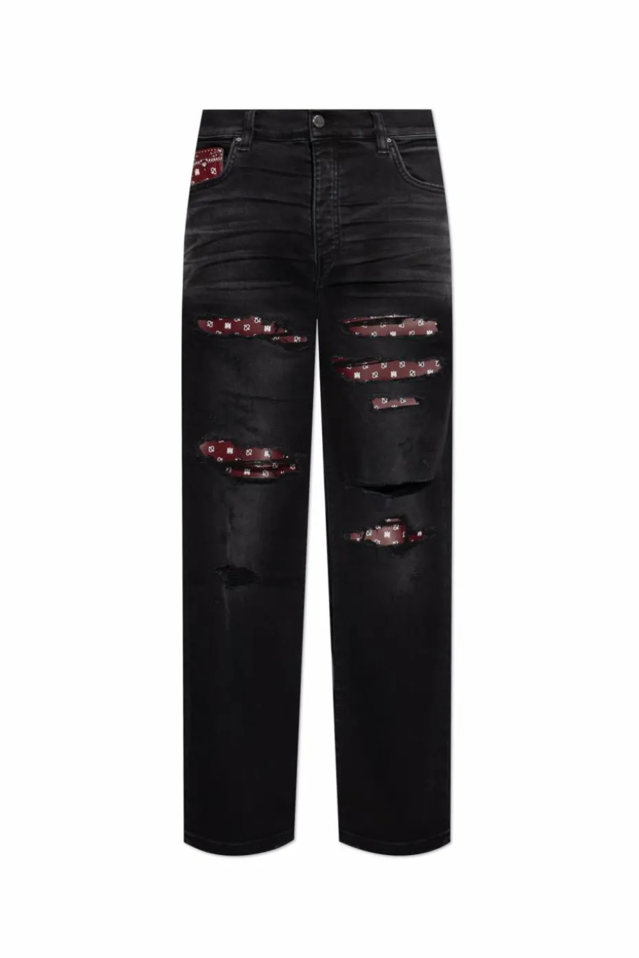 Amiri CZARNY Jeansy z efektem `vintage`