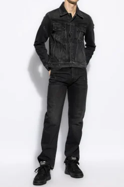 Amiri CZARNY Jeansy z efektem `vintage`