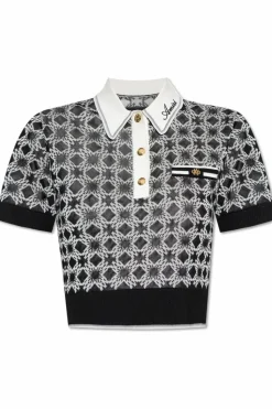 Amiri CZARNY Polo z logo