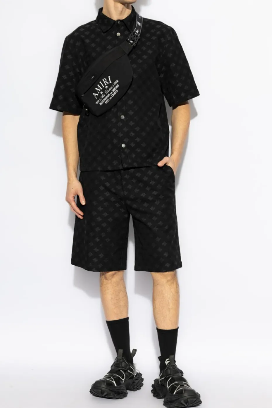 Amiri CZARNY Szorty z monogramem