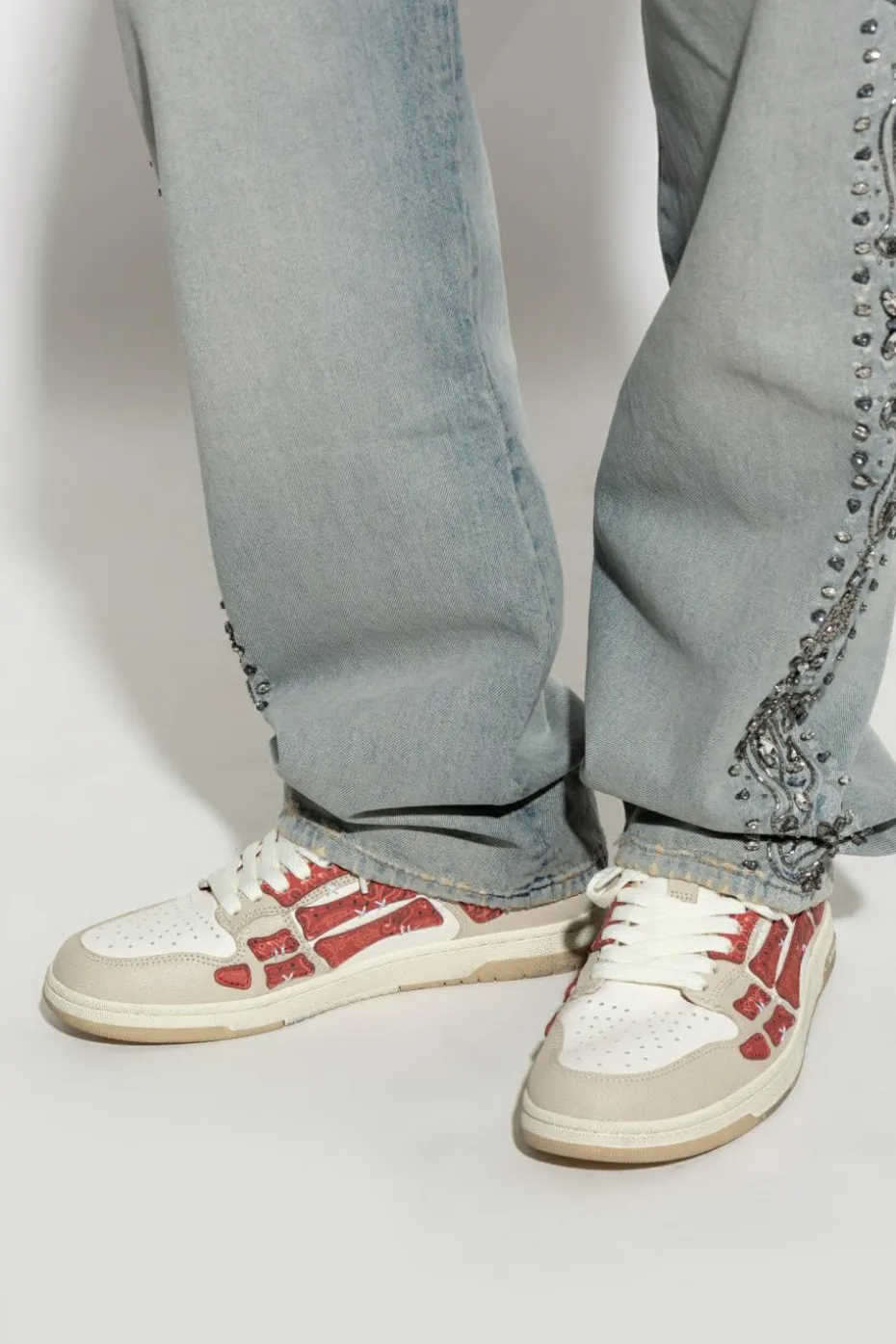 Amiri CZERWONY Buty sportowe `Bandana Skel Top Low`