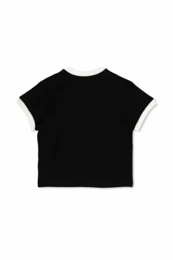 Amiri Kids CZARNY T-shirt z nadrukiem o aksamitnym wykończeniu