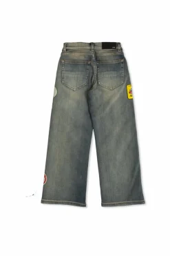 Amiri Kids SZARY Jeansy z kolorowymi nadrukami