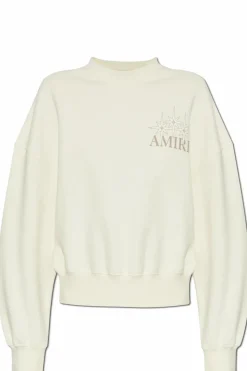 Amiri kremowy Bluza z logo