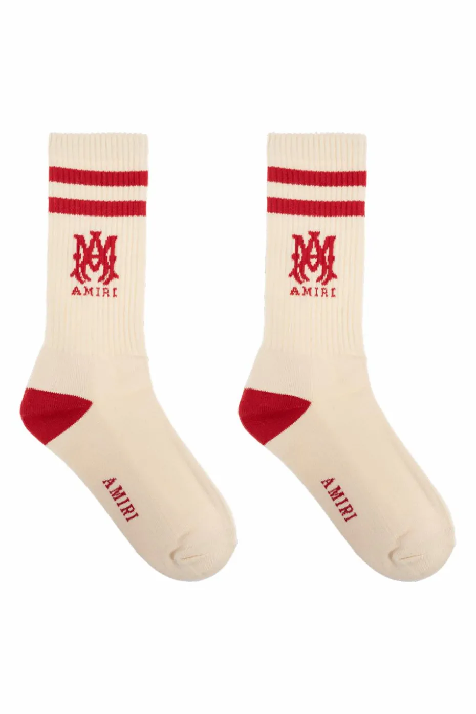 Amiri kremowy Skarpety z logo