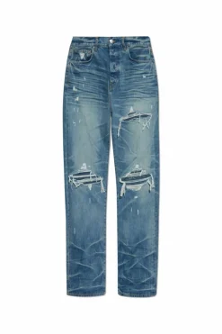Amiri NIEBIESKI Jeansy z efektem `vintage`