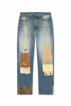 Amiri NIEBIESKI Jeansy z efektem `vintage`
