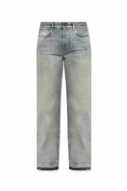 Amiri NIEBIESKI Jeansy z efektem `vintage`