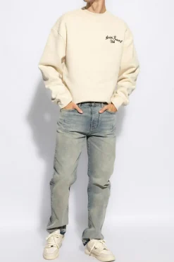 Amiri NIEBIESKI Jeansy z efektem `vintage`
