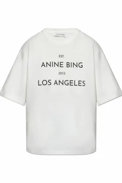 Anine Bing BIAŁY T-shirt `Rudy`
