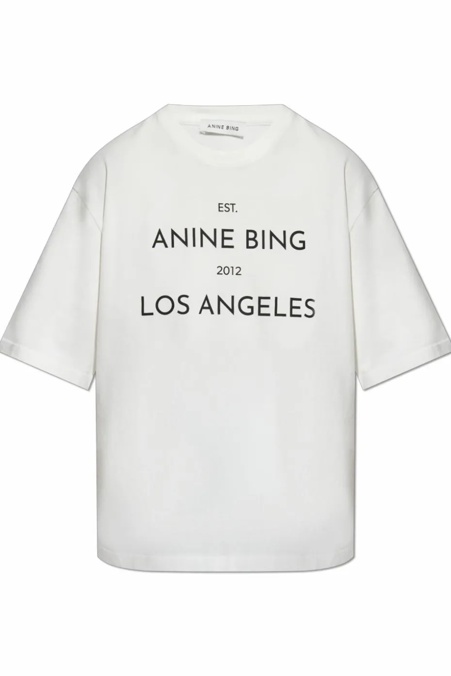Anine Bing BIAŁY T-shirt `Rudy`