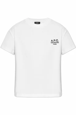 A.P.C. BIAŁY T-shirt z logo