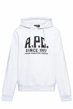 A.P.C. SZARY Bluza z kapturem