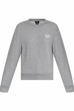 A.P.C. SZARY Bluza z wyszytym logo