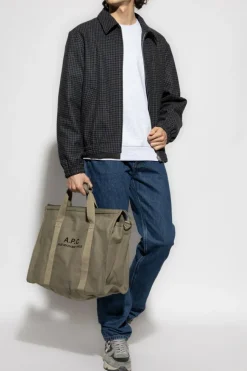 A.P.C. SZARY Bluza z wyszytym logo