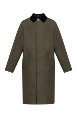A.P.C. ZIELONY Płaszcz z kołnierzem