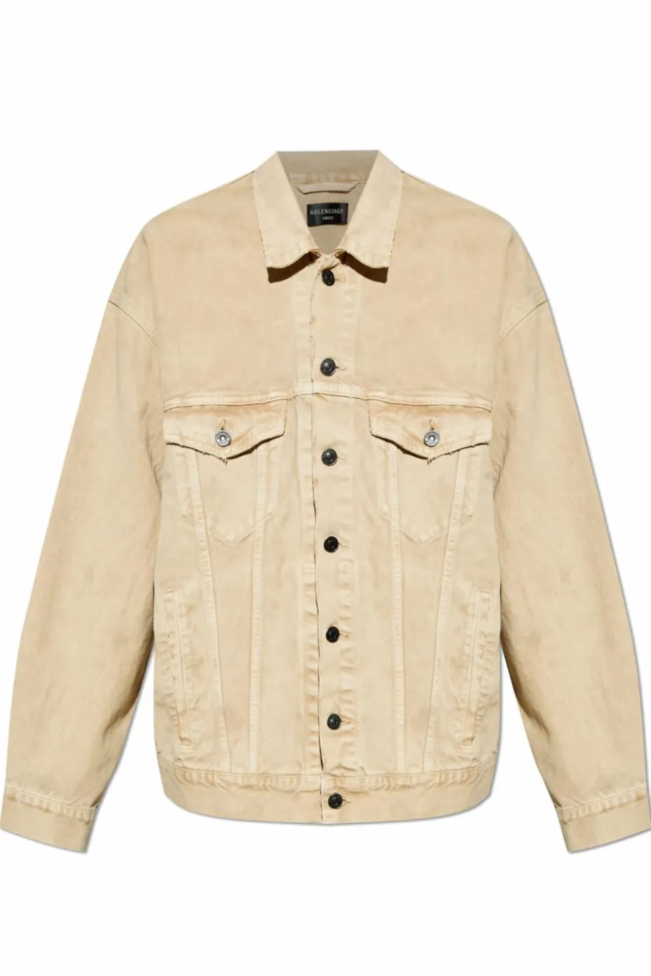 Balenciaga beżowy Jeansowa kurtka z efektem `vintage`