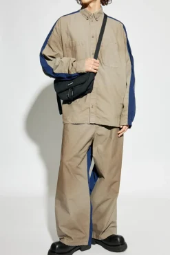Balenciaga beżowy Spodnie z efektem znoszenia