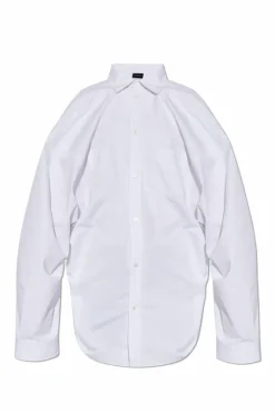 Balenciaga BIAŁY Koszula typu `oversize` z kieszenią
