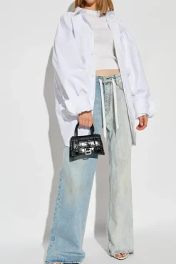 Balenciaga BIAŁY Koszula typu `oversize` z kieszenią