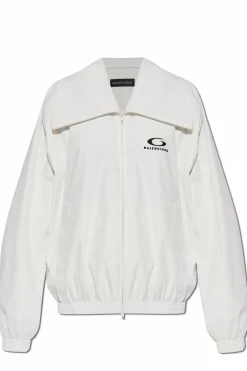 Balenciaga BIAŁY Kurtka z wyszytym logo