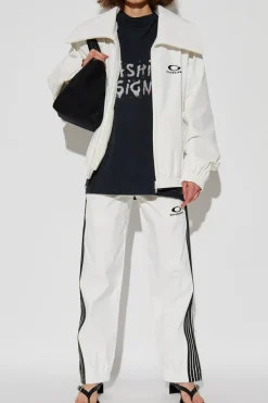 Balenciaga BIAŁY Kurtka z wyszytym logo
