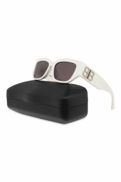 Balenciaga BIAŁY Okulary przeciwsłoneczne