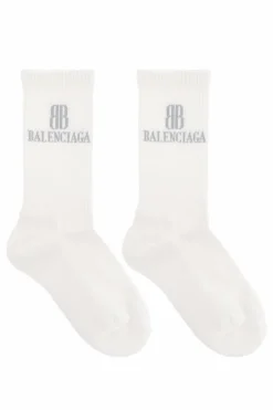 Balenciaga BIAŁY Skarpety z logo