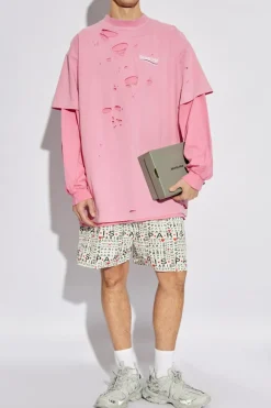 Balenciaga BIAŁY Szorty z logo