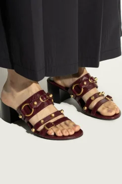 Balenciaga BORDO Klapki na obcasie `City`