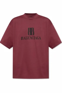 Balenciaga BORDO T-shirt z logo