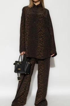 Balenciaga BRĄZOWY Koszula z motywem zwierzęcym
