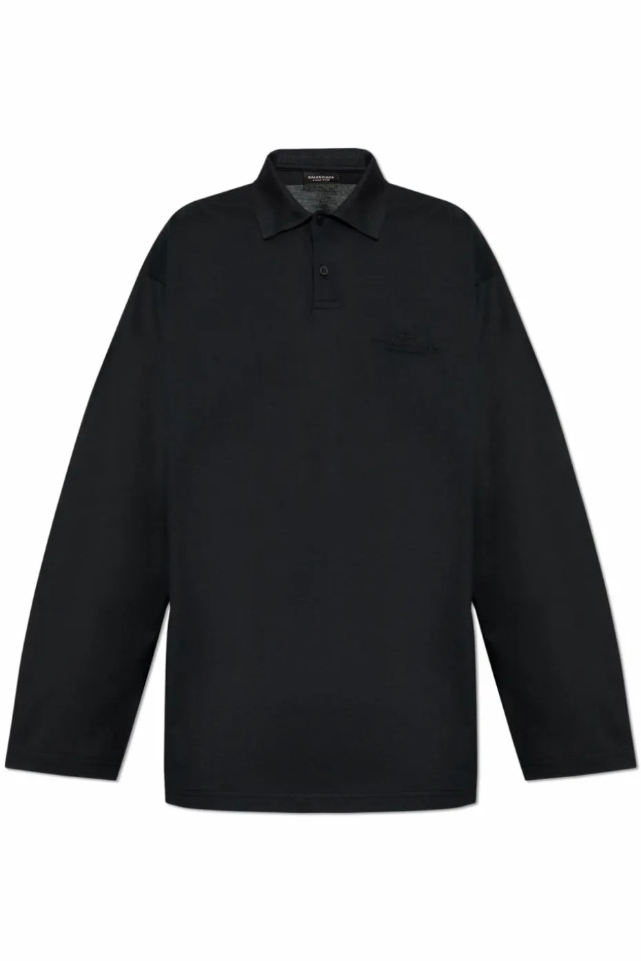 Balenciaga CZARNY Bawełniane polo z długimi rękawami
