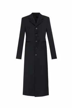 Balenciaga CZARNY Długi płaszcz z efektem `vintage`