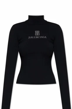 Balenciaga CZARNY Golf z logo
