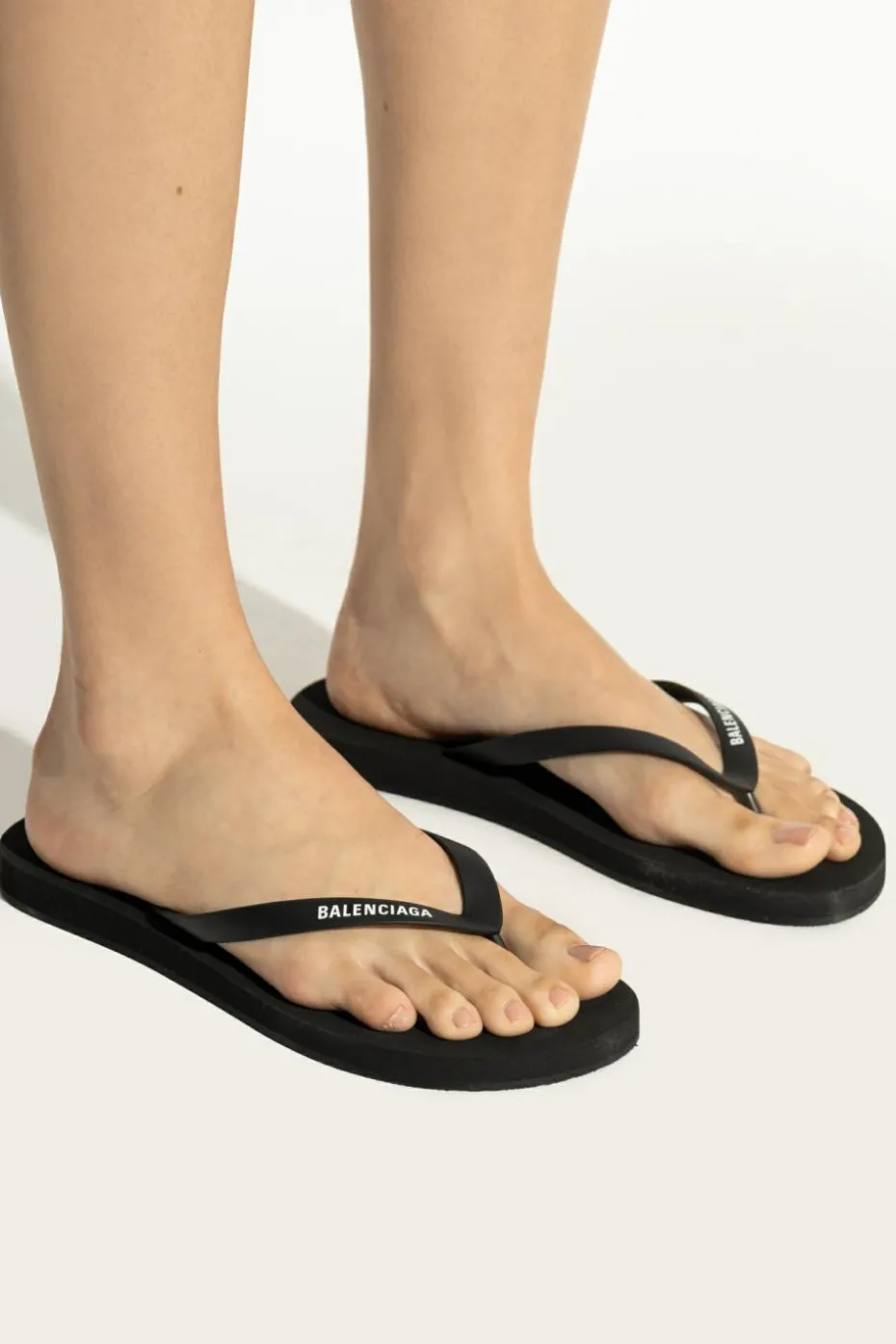 Balenciaga CZARNY Gumowe klapki z logo