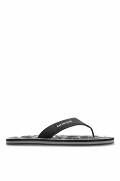 Balenciaga CZARNY Japonki z logo