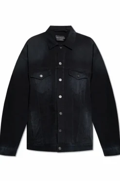 Balenciaga CZARNY Jeansowa kurtka o luźnym kroju
