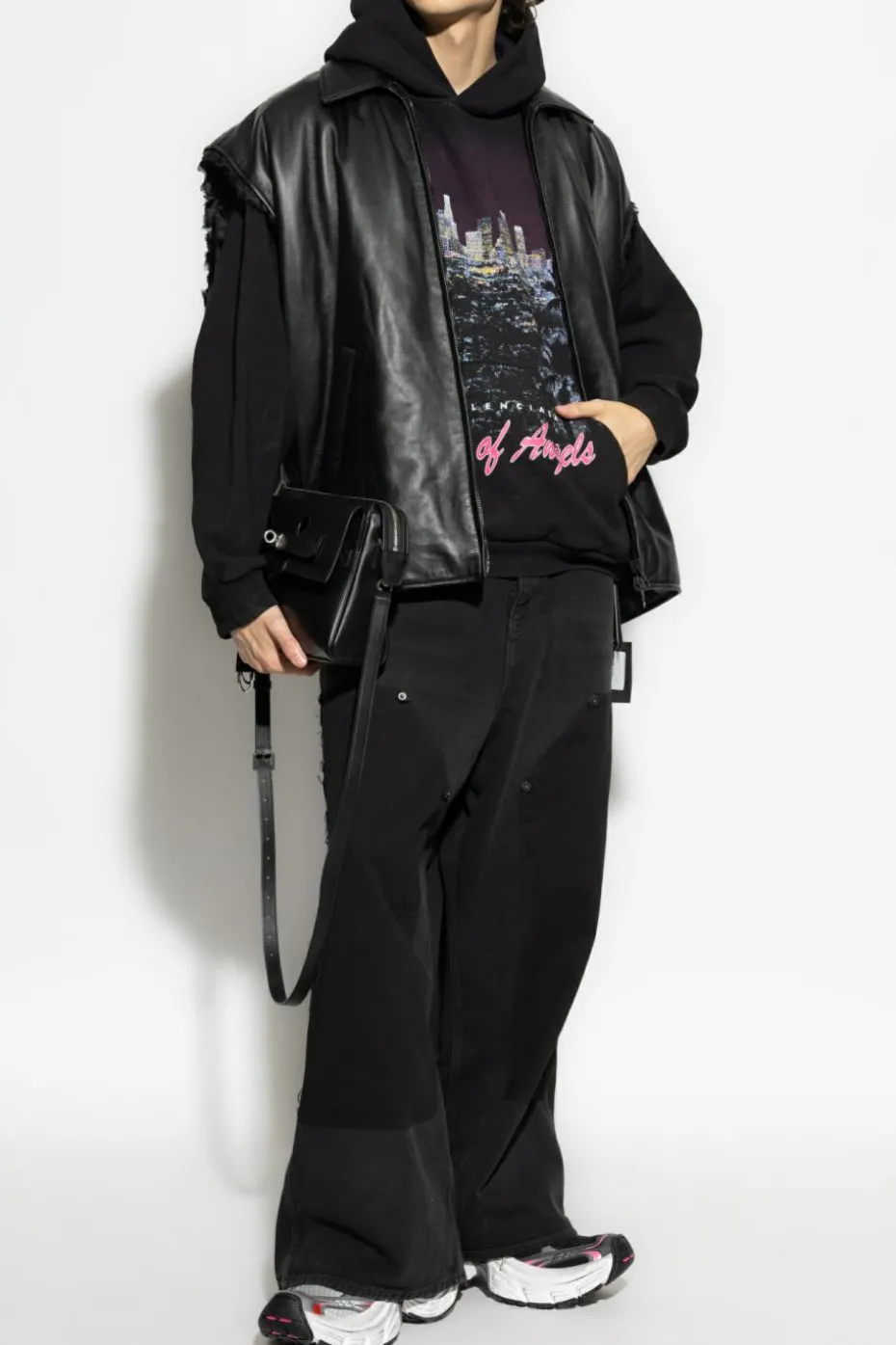 Balenciaga CZARNY Jeansy z szerokimi nogawkami