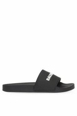 Balenciaga CZARNY Klapki z logo ‘Pool’
