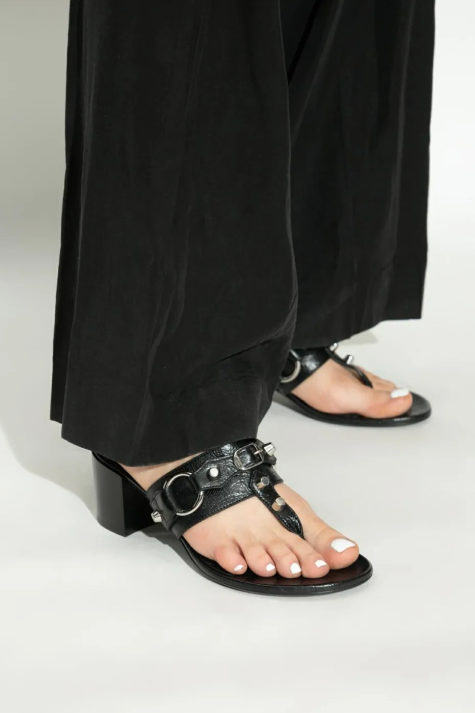 Balenciaga CZARNY Klapki na obcasie `City`